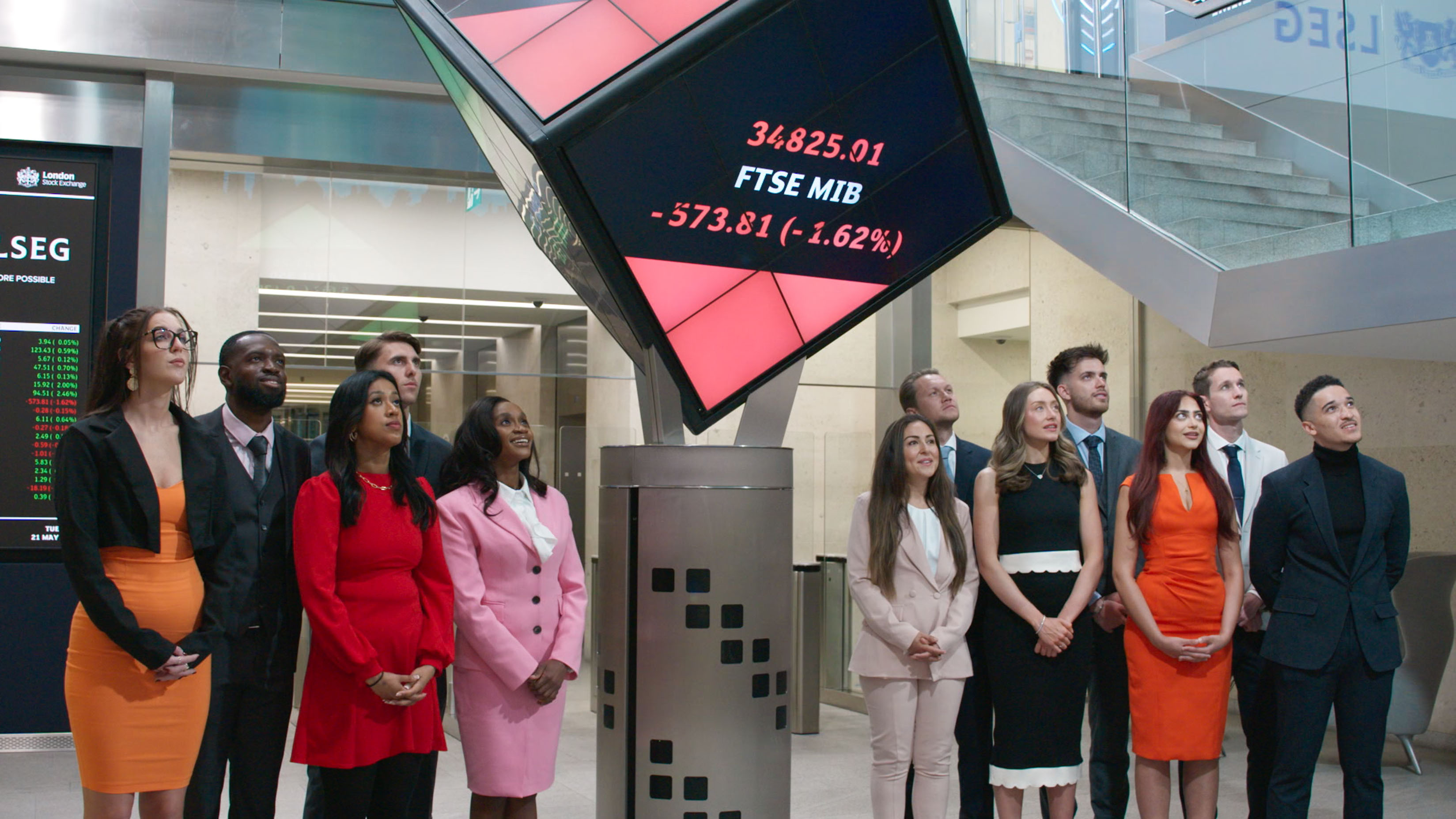 The Apprentice contestants meeting with Lord Sugar.