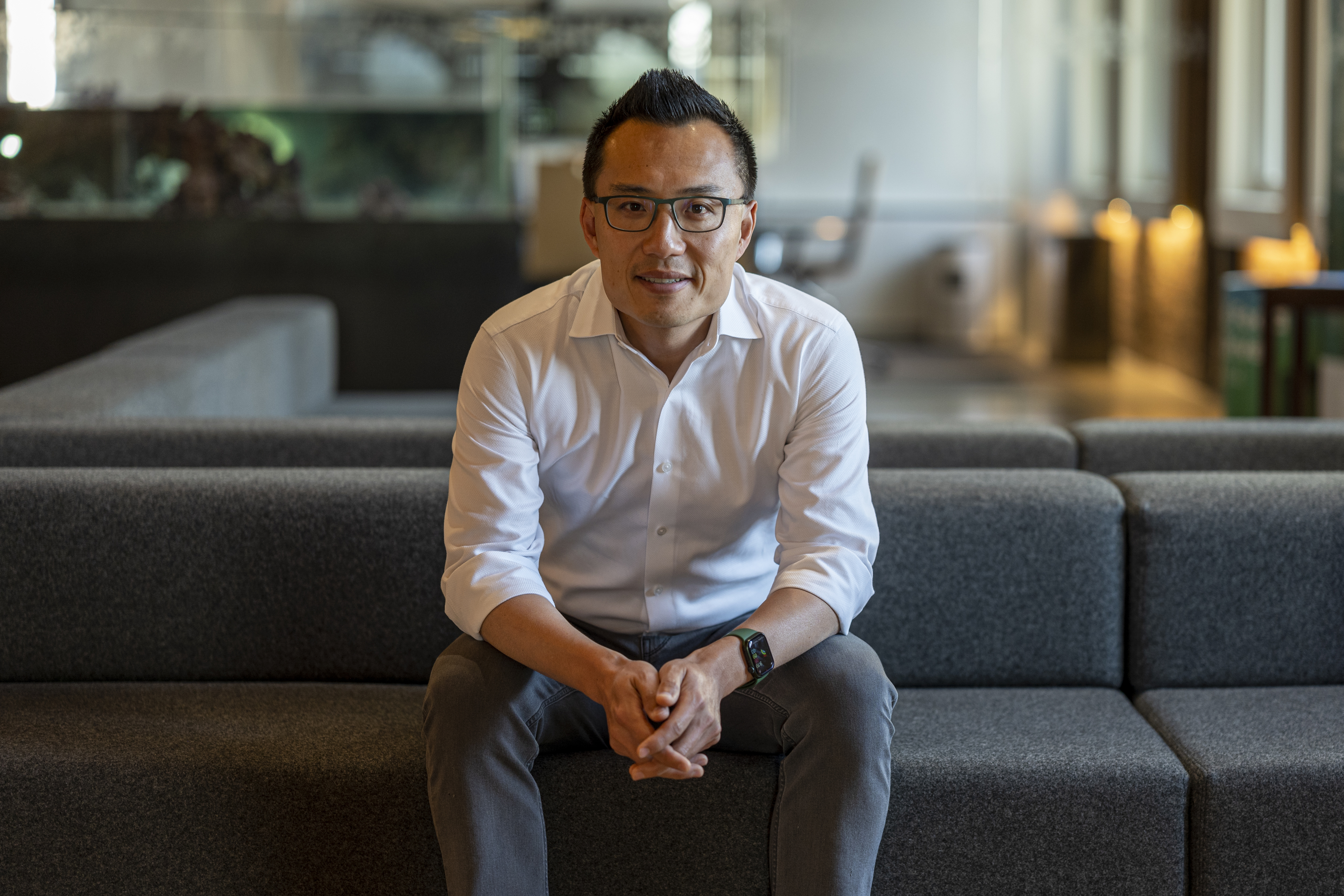 Tony Xu, DoorDash CEO, in a studio interview.